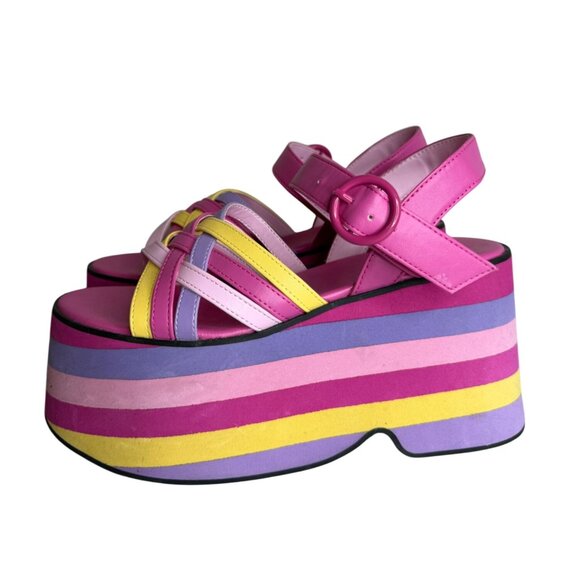Dolls Kill Sugar Thrillz Friends Are Forever Platform Sandals 7M - Picture 1 of 6